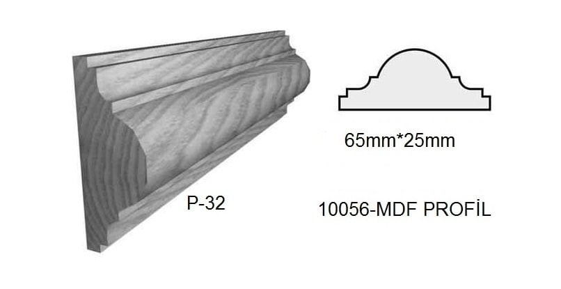 10056-DEKORATİF ÇITA MDF-64mm x 24mm x 2800mm