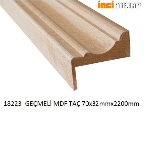 18223-DEKORATİF MDF GEÇMELİ TAÇ-70mm x 32mm x 2200mm