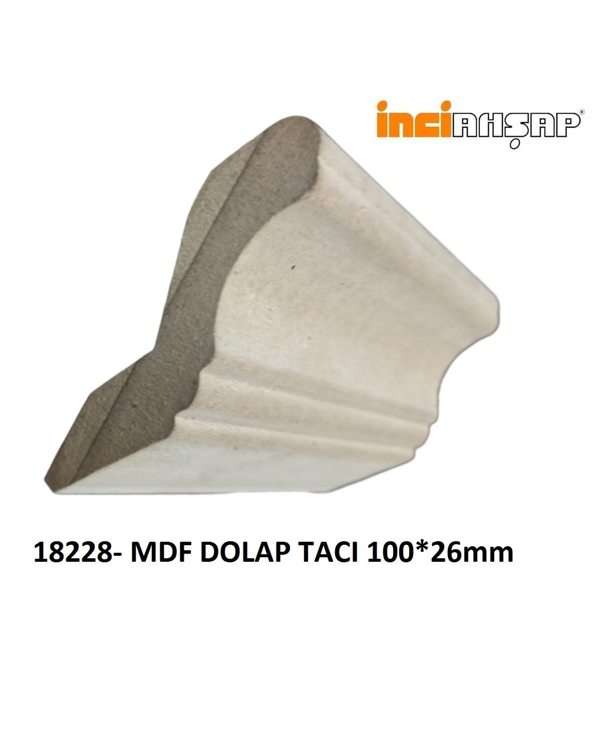 18228-DEKORATİF MDF DOLAP TACI-100mm x 26mm x 2800mm