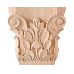 46002-Payanda Ahşap Oymalı İşemeli Boyanabilir Dekoratif Aksesuar 8x8x1,5 IAOP17